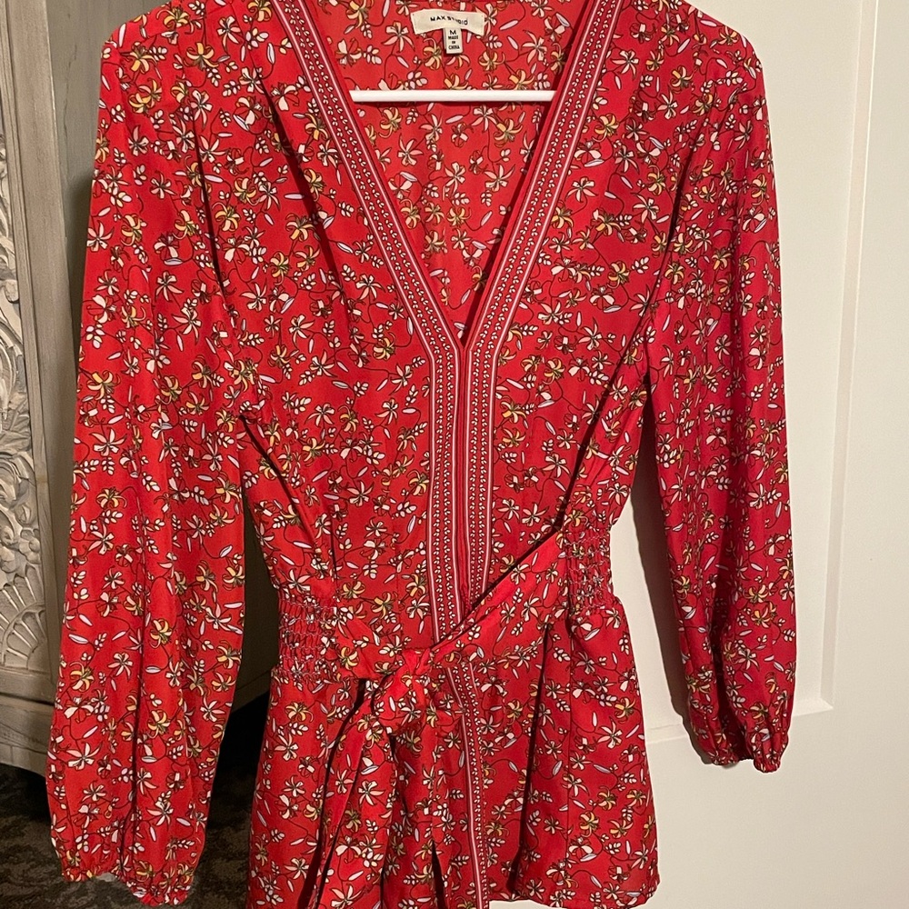 Floral MaxStudio Wrap Top